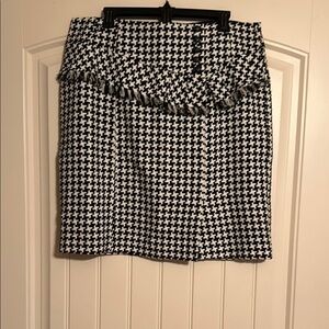 Black and White Houndstooth Skirt